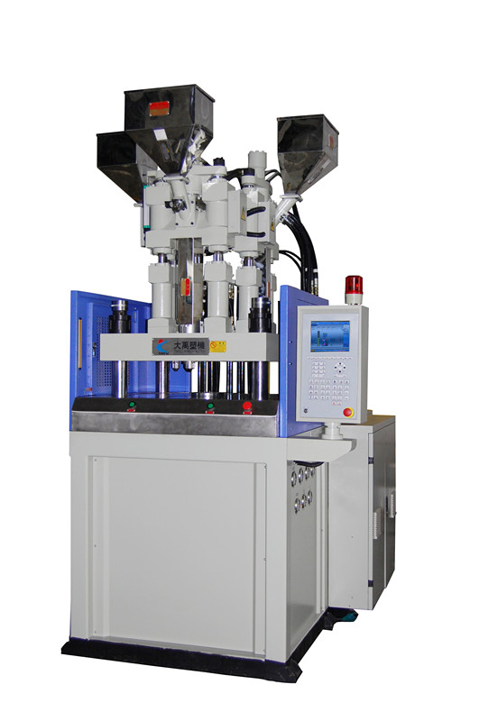 Three color vertical injection molding machine